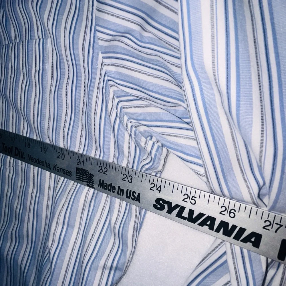 Banana Republic Mens Shirt‎ XL Blue White Striped Long Sleeve Button Up